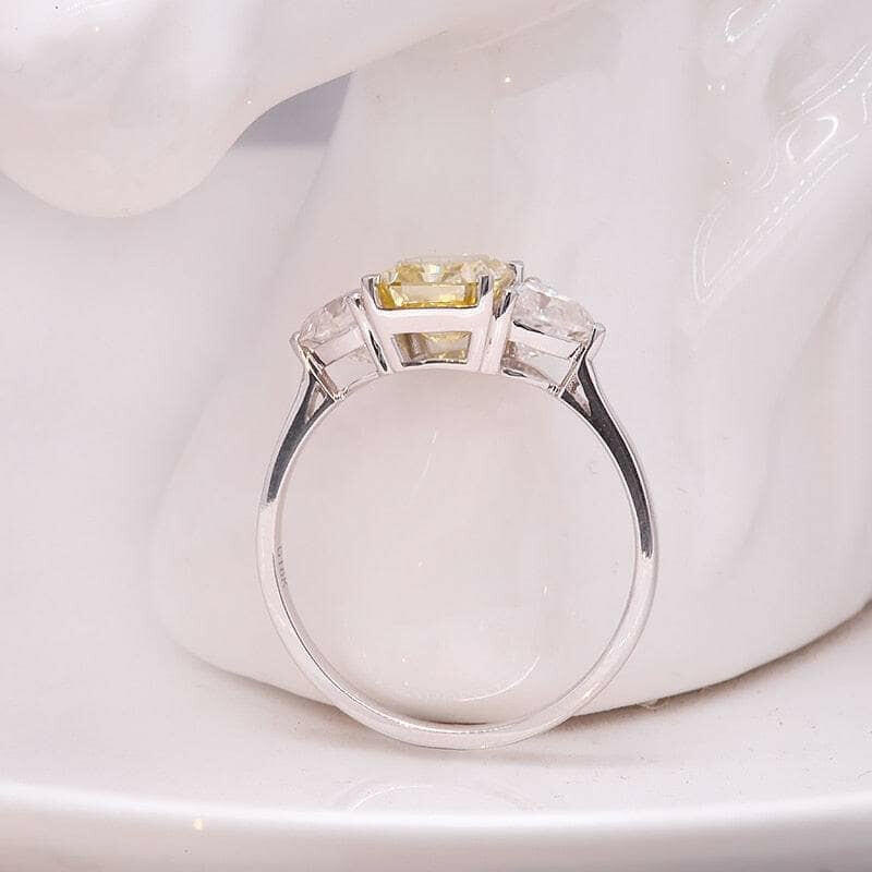 Three Stone 3.0ctw Yellow Radiant Cut Diamond Engagement Ring-Evani Naomi Jewelry