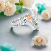 True Love Gothic Wedding Rings in 14k White Gold Limited Coffin Cut Diamond-Evani Naomi Jewelry