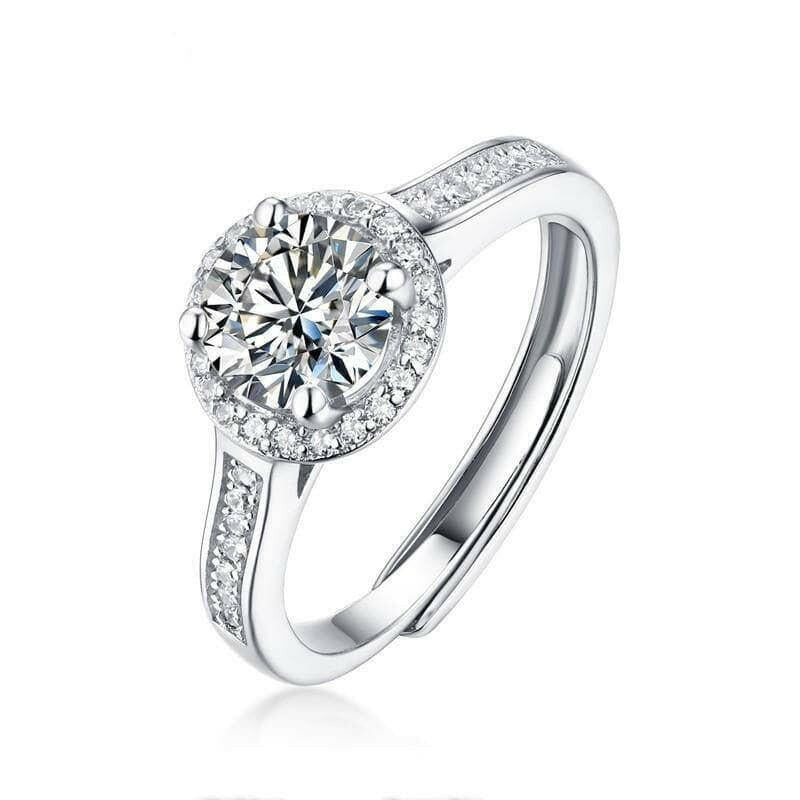 Twinkle 1.00 ct Diamond Halo Adjustable Engagement Ring-Evani Naomi Jewelry