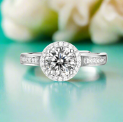 Twinkle 1.00 ct Diamond Halo Adjustable Engagement Ring-Evani Naomi Jewelry