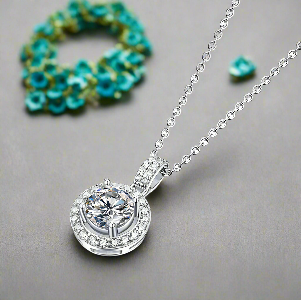 Twinkle Round-cut 1.0 ct Diamond Necklace-Evani Naomi Jewelry