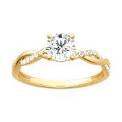Twist Yellow Gold 1.25 Ct Round Cut Promise Ring-Evani Naomi Jewelry