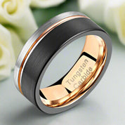Two-tone Tungsten Carbide Multi Color Wedding Band-Evani Naomi Jewelry