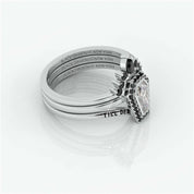 Until Death Wedding Rings in Bezeled Rare Coffin-cut Diamond-Evani Naomi Jewelry