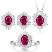 Vintage Oval-cut Diamonds Jewelry Set-Evani Naomi Jewelry