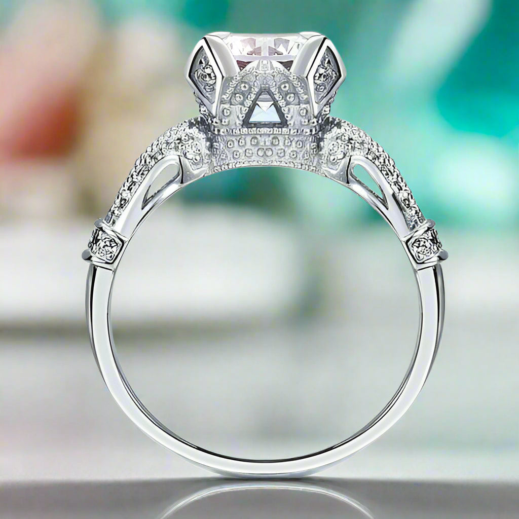 Vintage Style 2.0 Ct Round Cut Engagement Ring-Evani Naomi Jewelry