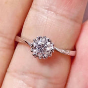 White Gold Engagement Ring with Snowflake Diamond-Evani Naomi Jewelry