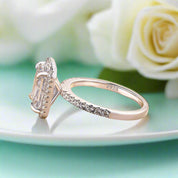 White Gold Halo Radiant Cut Diamond Engagement Ring-Evani Naomi Jewelry