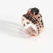 You're My Forever- 1.25 Carat Round Cut Diamond Skulls Promise Ring Set-Evani Naomi Jewelry