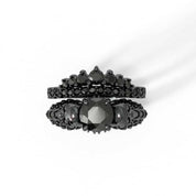 You're My Forever- 1.25 Carat Round Cut Diamond Skulls Promise Ring Set-Evani Naomi Jewelry