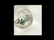 Classic 1.00 ct Round Green Diamond Engagement Ring