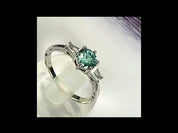 Round & Baguette 1.00 ct Diamond Engagement Ring