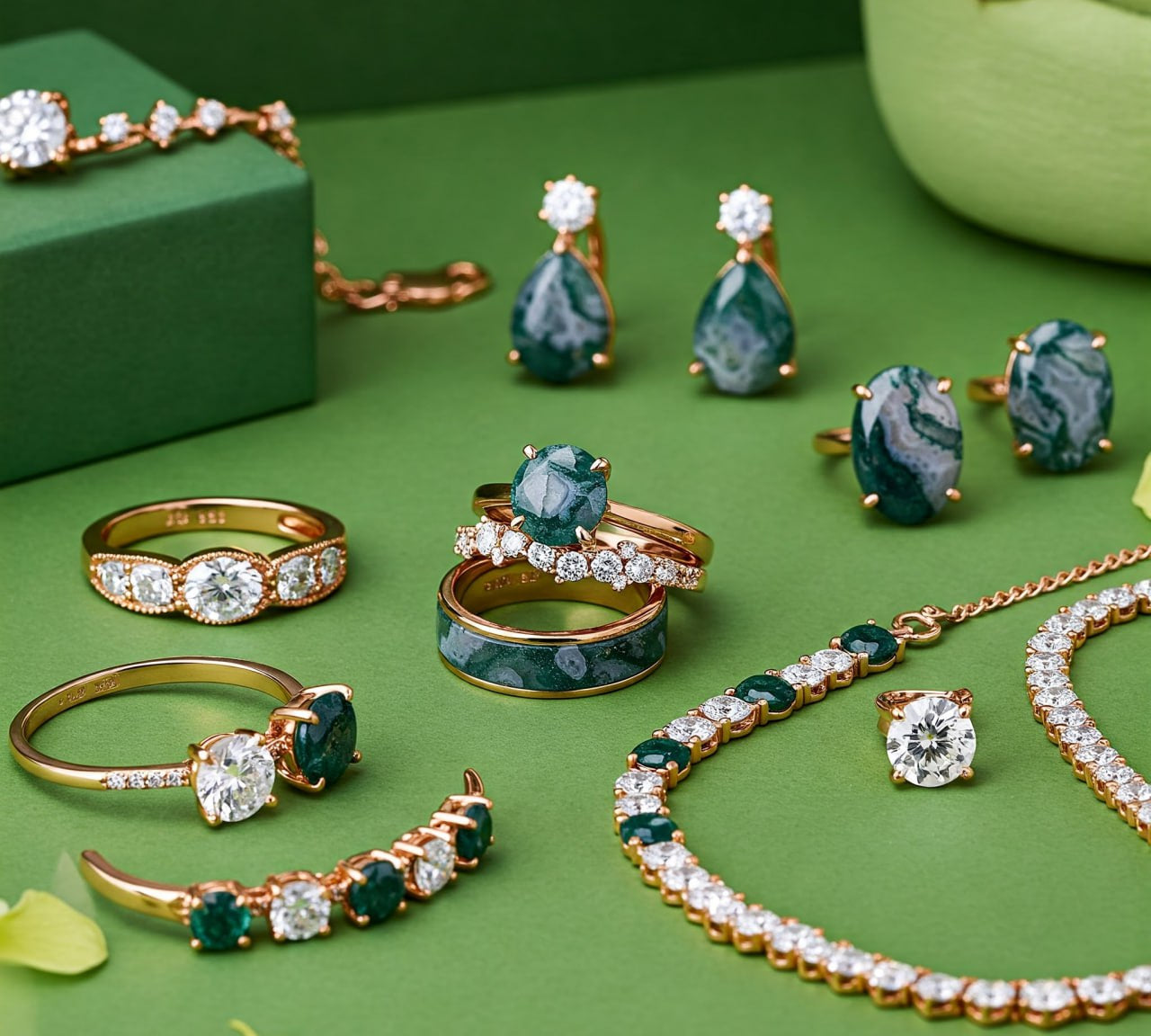 Evani Jewelry Moss Agate Collections