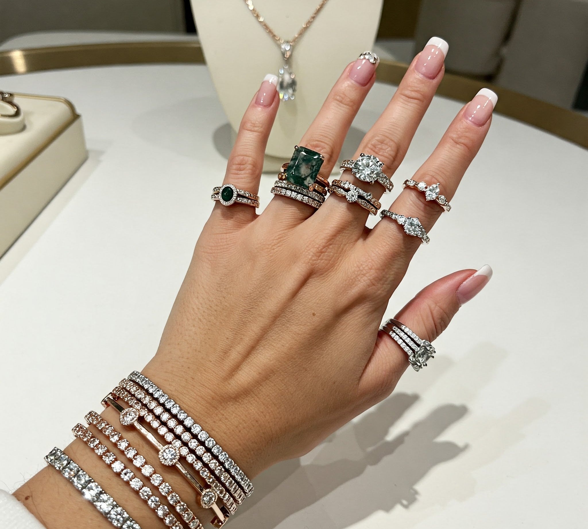 Nature-Inspired Elegance: Introducing Evani Naomi Jewelry’s Moss Agate Wedding Rings