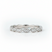 0.08 ct Diamond OptionHalf Eternity Art Deco Ring Band - Evani Naomi Jewelry