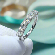 0.1 Ct Round Diamond Real Platinum Wedding Band-Evani Naomi Jewelry