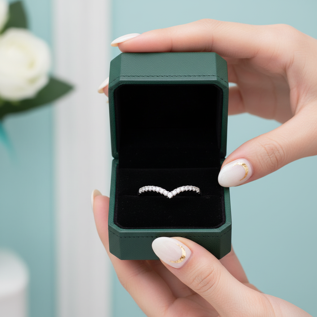 0.22 ct Micro Round-cut Diamond OptionWedding Band - Evani Naomi Jewelry