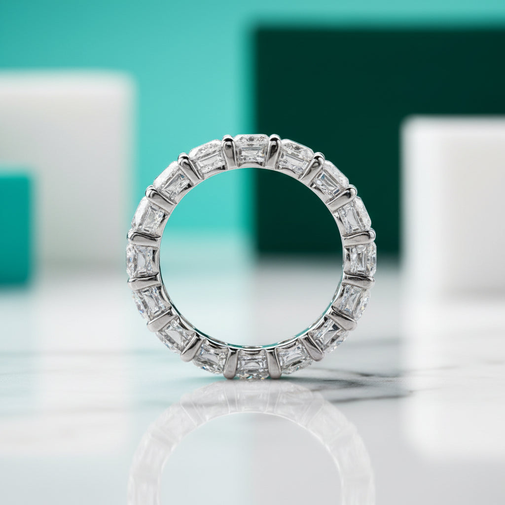 0.3 Ct Heart Diamond Eternity Wedding Band-Evani Jewelry