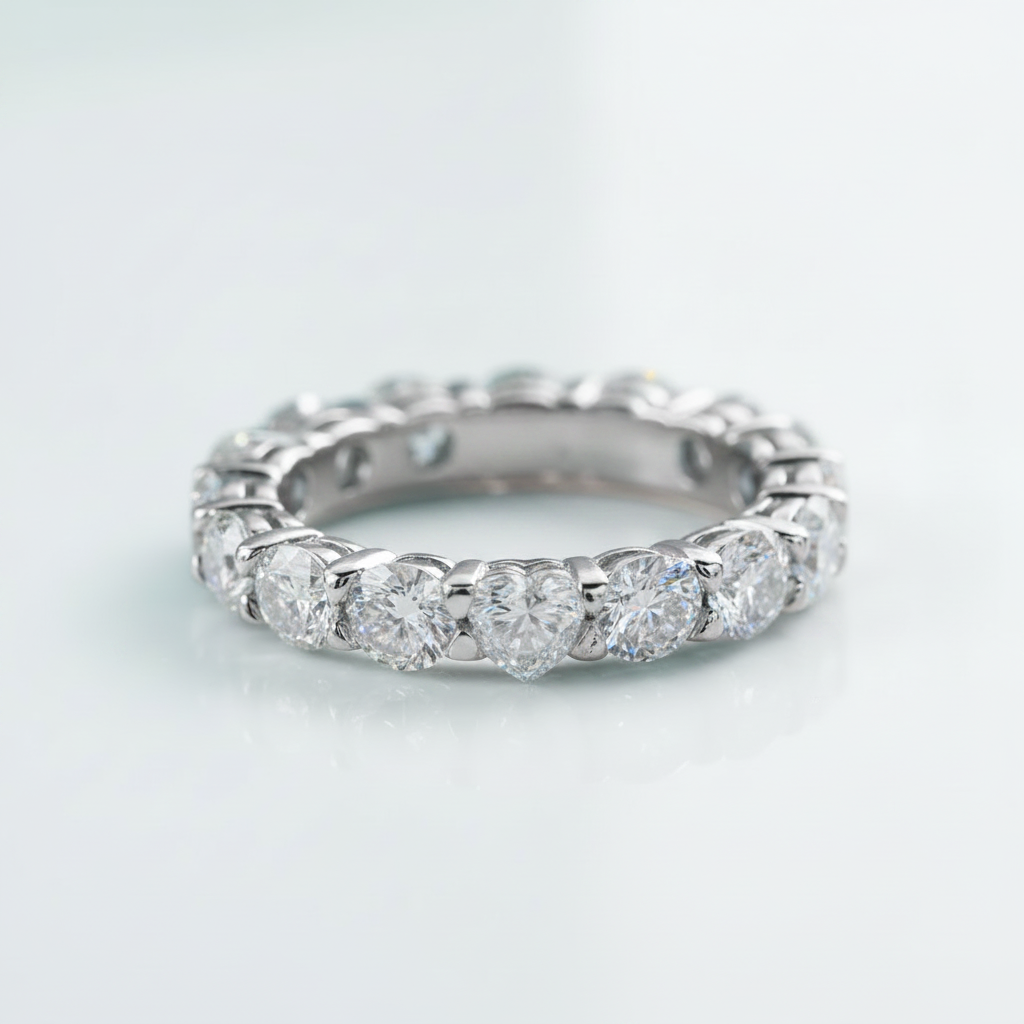 0.3 Ct Heart Diamond Option Eternity Wedding Band - Evani Naomi Jewelry