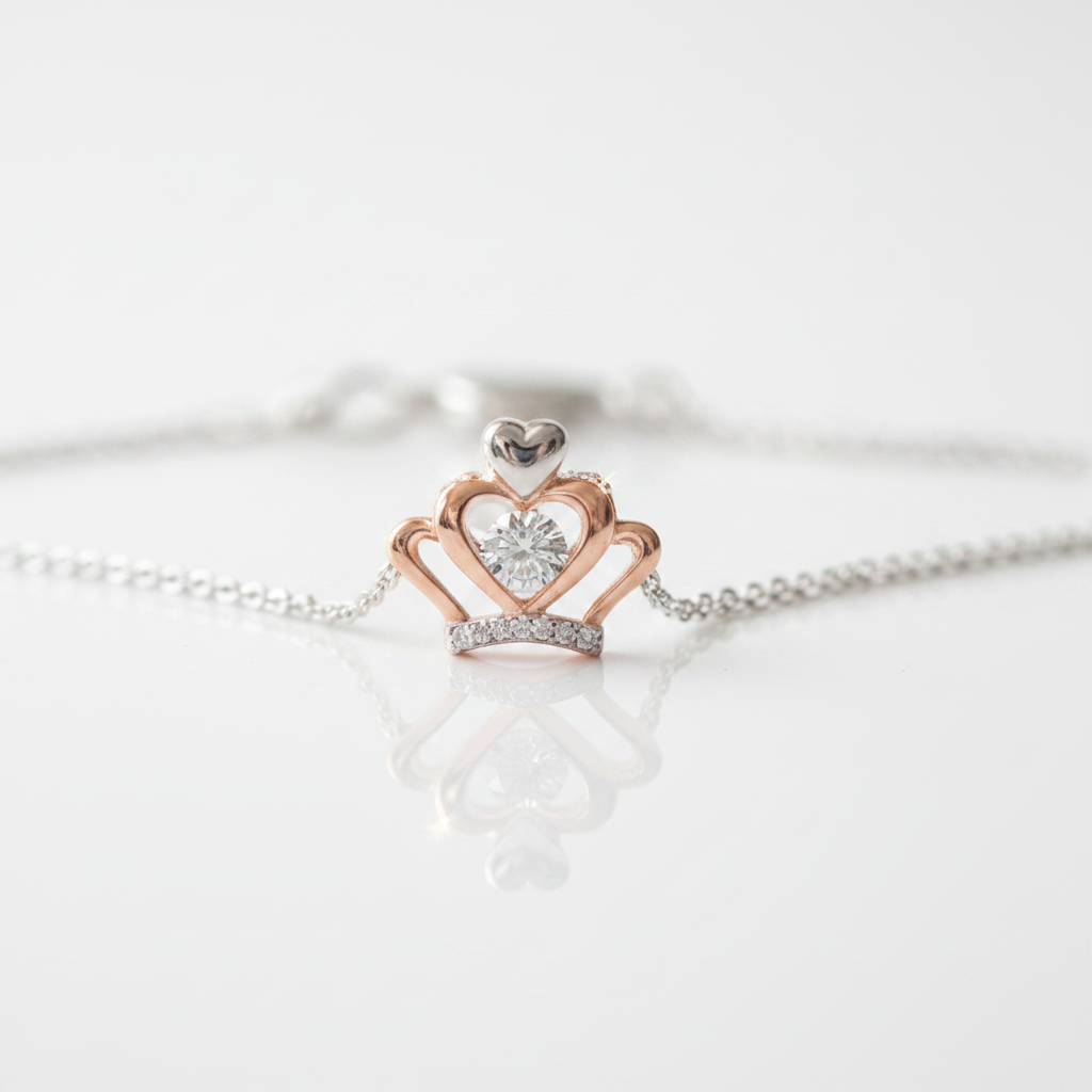0.30 ct Diamond Option Heart Shaped Crown Necklace