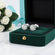 0.5 Ct Diamond Option Eight Heart Claws Stud Earrings
