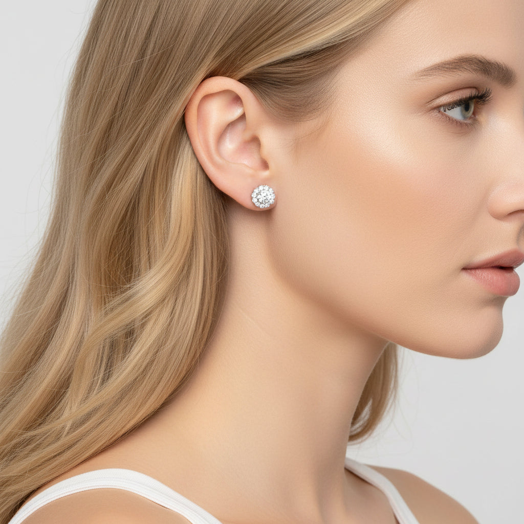 0.5 Ct Diamond Eight Heart Claws Stud Earrings-Evani Jewelry