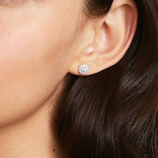 0.5 Ct Diamond Eight Heart Claws Stud Earrings-Evani Naomi Jewelry