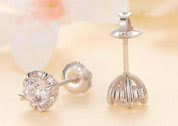0.5 Ct Diamond Eight Heart Claws Stud Earrings-Evani Naomi Jewelry