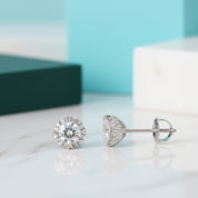 0.5 Ct Diamond Eight Heart Claws Stud Earrings-Evani Jewelry