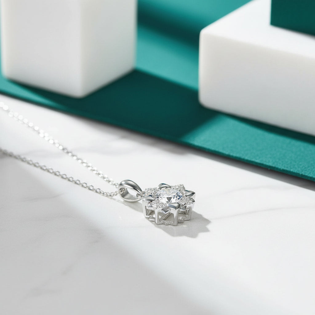 0.5 Ct Round Diamond Dancing Pendant Necklace-Evani Jewelry