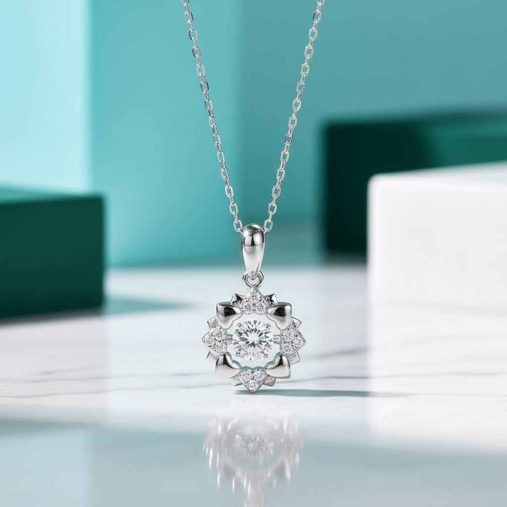 0.5 Ct Round Diamond Dancing Pendant Necklace-Evani Jewelry