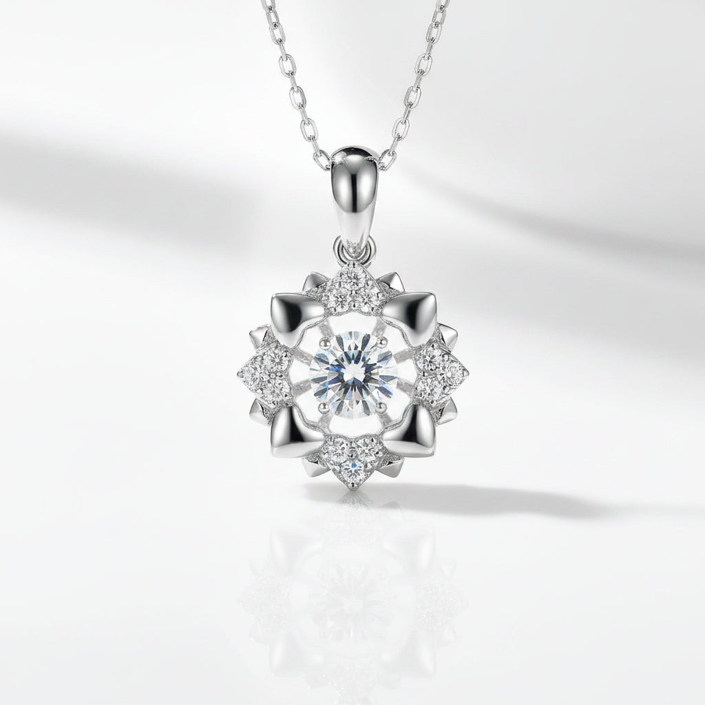 0.5 Ct Round Diamond Dancing Pendant Necklace-Evani Jewelry