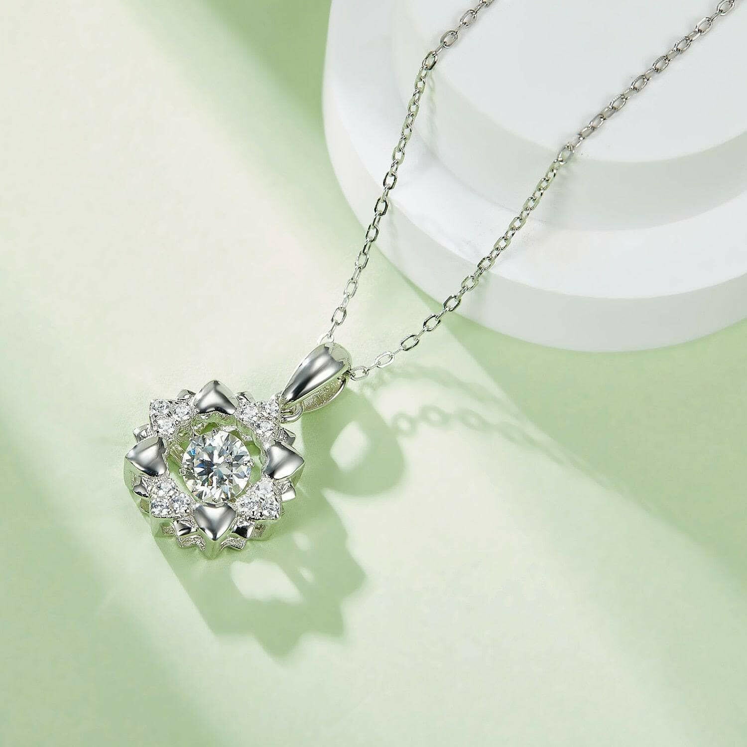 0.5 Ct Round Diamond Dancing Pendant Necklace-Evani Naomi Jewelry