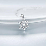 0.5 Ct Round Diamond Pendant Necklace with Snowflake-Evani Naomi Jewelry