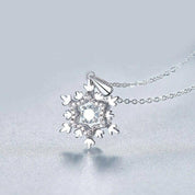 0.5 Ct Round Diamond Pendant Necklace with Snowflake-Evani Naomi Jewelry