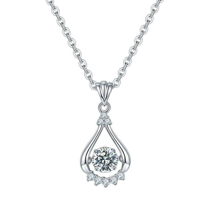 0.5 Ct Round Diamond Teardrop Shaped Pendant Necklace-Evani Naomi Jewelry