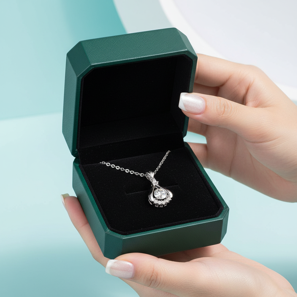 0.5 Ct Round Diamond Option Teardrop Shaped Pendant Necklace