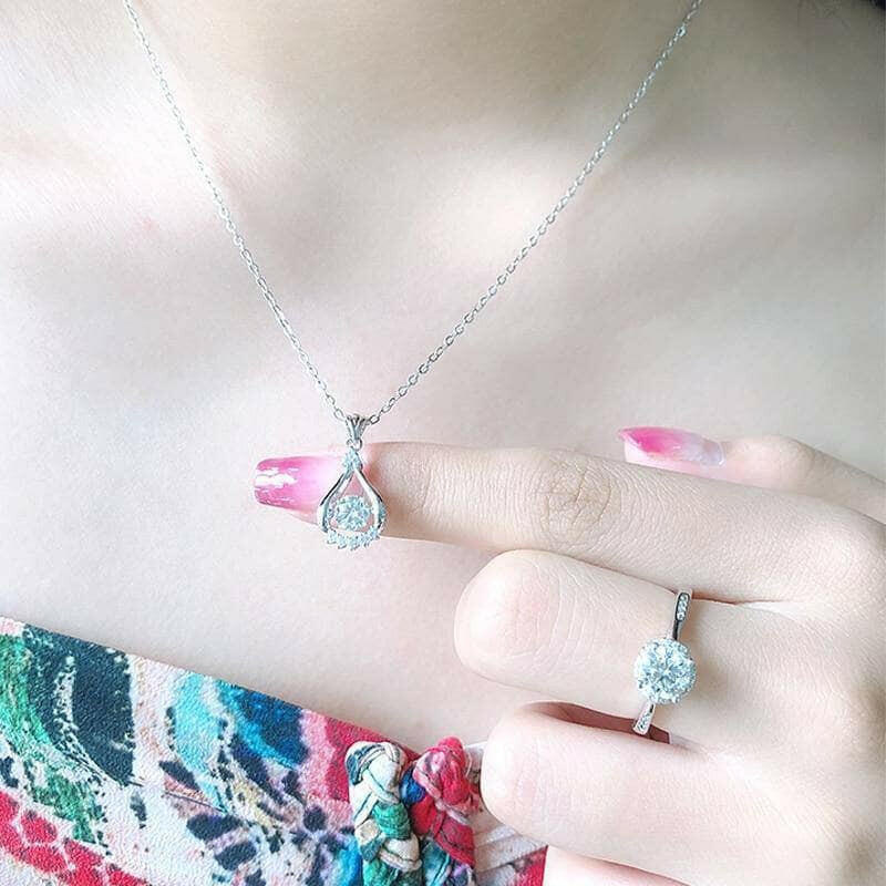 0.5 Ct Round Diamond Teardrop Shaped Pendant Necklace-Evani Naomi Jewelry