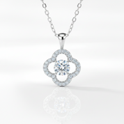 0.5 ct Round Diamond Option Clover Shaped Necklace