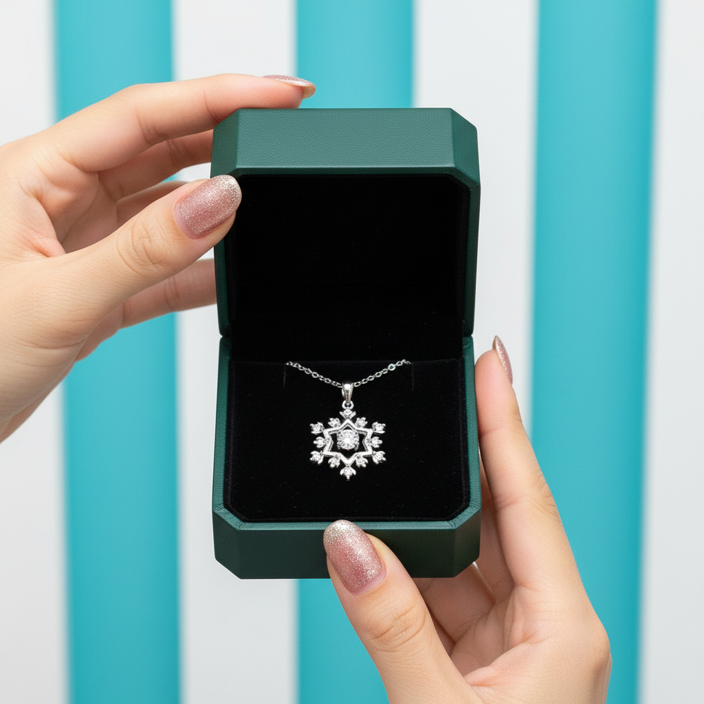 0.5 ct Snowflake Shaped Diamond Option Necklace
