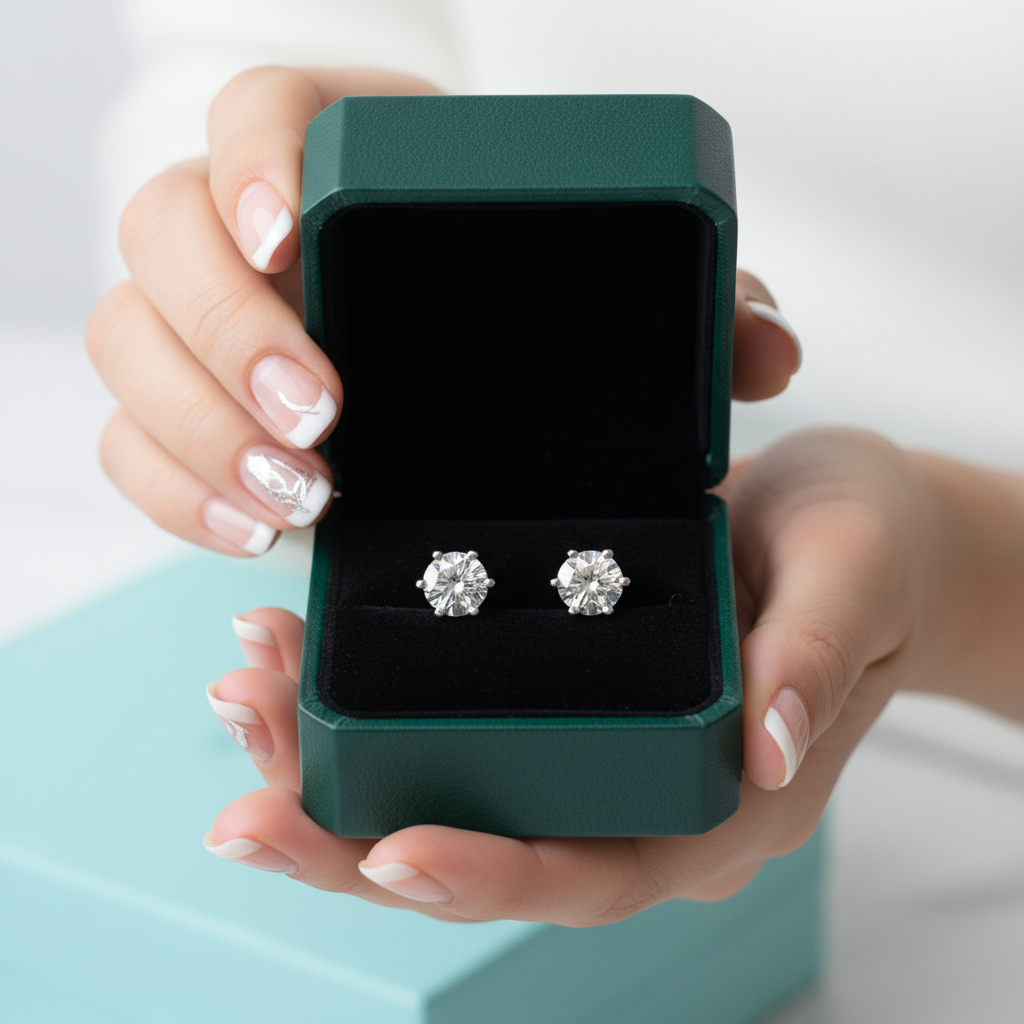 0.50 ct 6-Prong Round Diamond Option Stud Earrings
