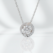 0.50 ct Dancing Diamond OptionHalo Necklace - Evani Naomi Jewelry