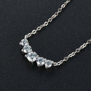 0.58 Ct Five Stone Diamond Necklace-Evani Naomi Jewelry