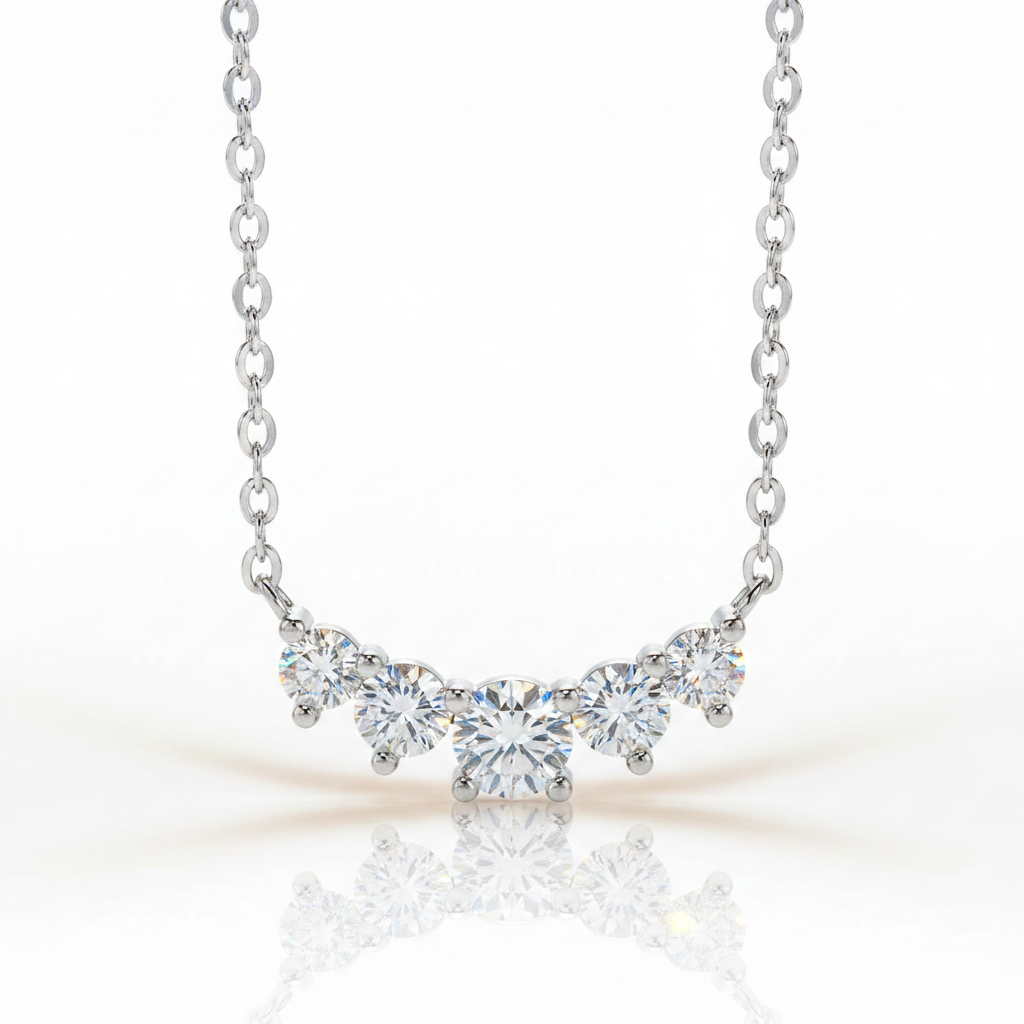 0.58 Ct Five Stone Diamond Option Necklace