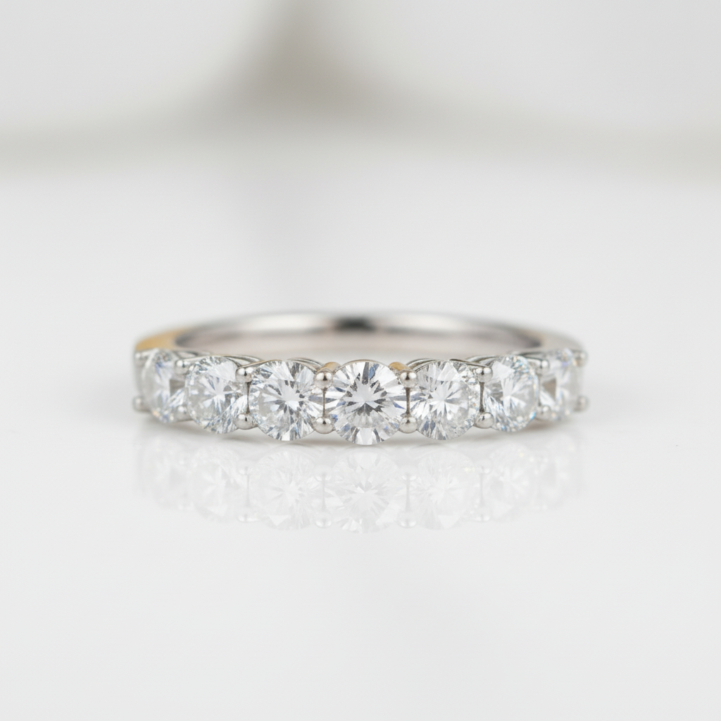 0.70 ct Half Eternity Diamond Option Wedding Band - Evani Naomi Jewelry