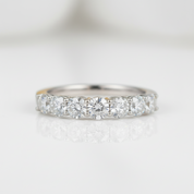 0.70 ct Half Eternity Diamond Option Wedding Band - Evani Naomi Jewelry