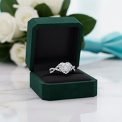 0.8 Ct Heart Diamond Option Halo Engagement Ring