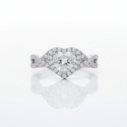 0.8 Ct Heart Diamond Option Halo Engagement Ring