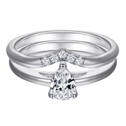 0.8 Ct Pear Cut Diamond Engagement Ring Set-Evani Naomi Jewelry
