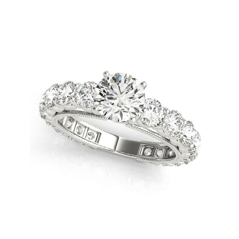 0.8 Ct Round Diamond Engagement Ring Set-Evani Naomi Jewelry